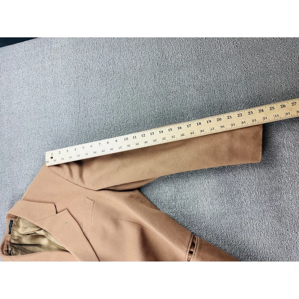 Vintage LEVETI Blazer Men 44R Tan Wool Cashmere Italy 3-Button Sport Coat Office